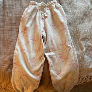 LoveShackFancy Luna Rosa Bow Sweatpants